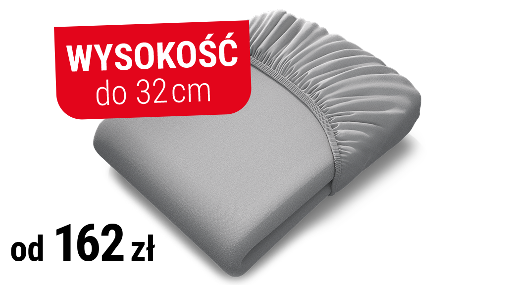 Prześcieradło. Napis: wysokość do 32 cm, od 162 zł.