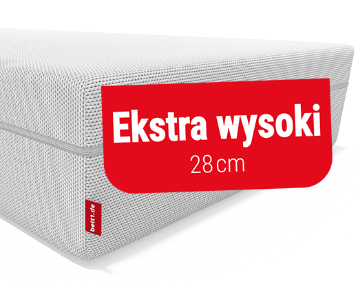 Zdjęcie przekroju materaca Matelas Flip®, ukazujące jego całkowicie piankową konstrukcję bez sprężyn oraz czerwony znak z napisem „100% pianki”.