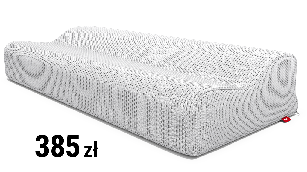Poduszka ergonomiczna. Obok cena 385 zł.