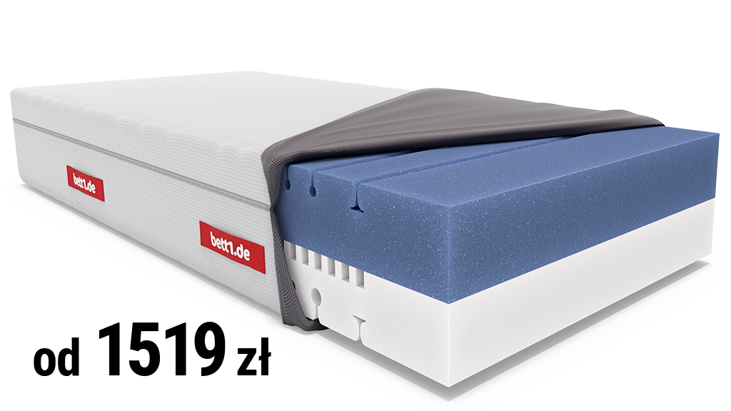 Materac FLIP z rozpiętym do połowy pokrowcem.