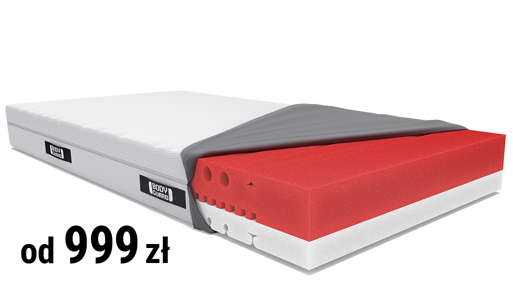 Miękki materac BODYGUARD. Obok cena: od 999 zł.