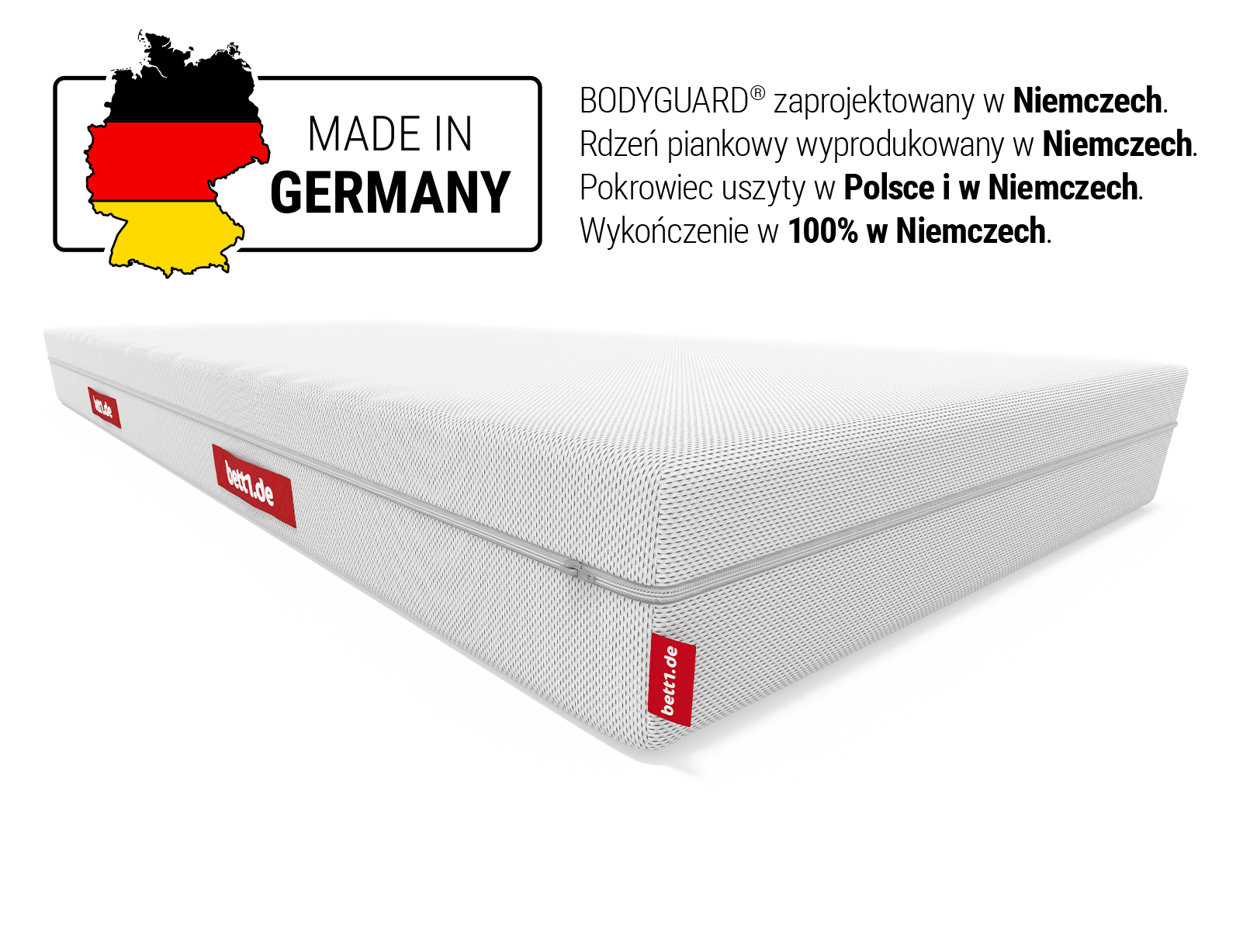 Materac z logo Made in Germany