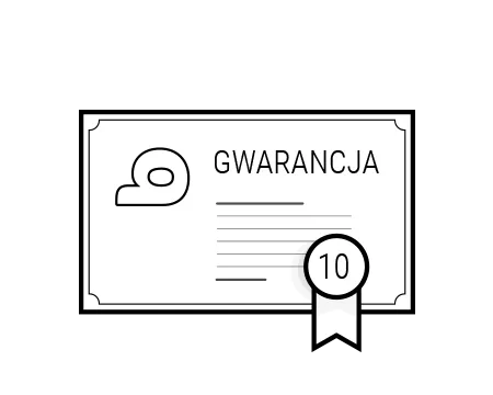 Ikona ukazująca coś na wzór certyfikatu z napisem gwarancja.