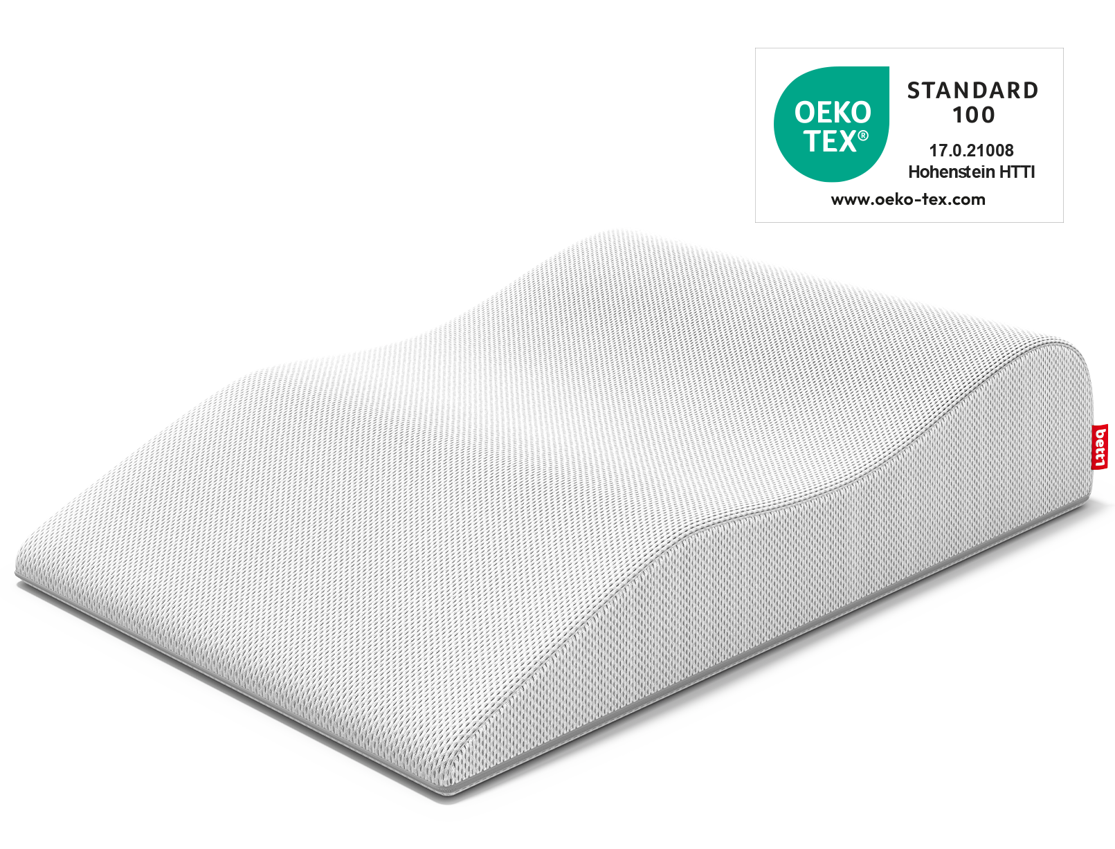 poduszka przeciwżylakowa. W prawym górnym rogu certyfikat Oeko Tex Standard 100.
