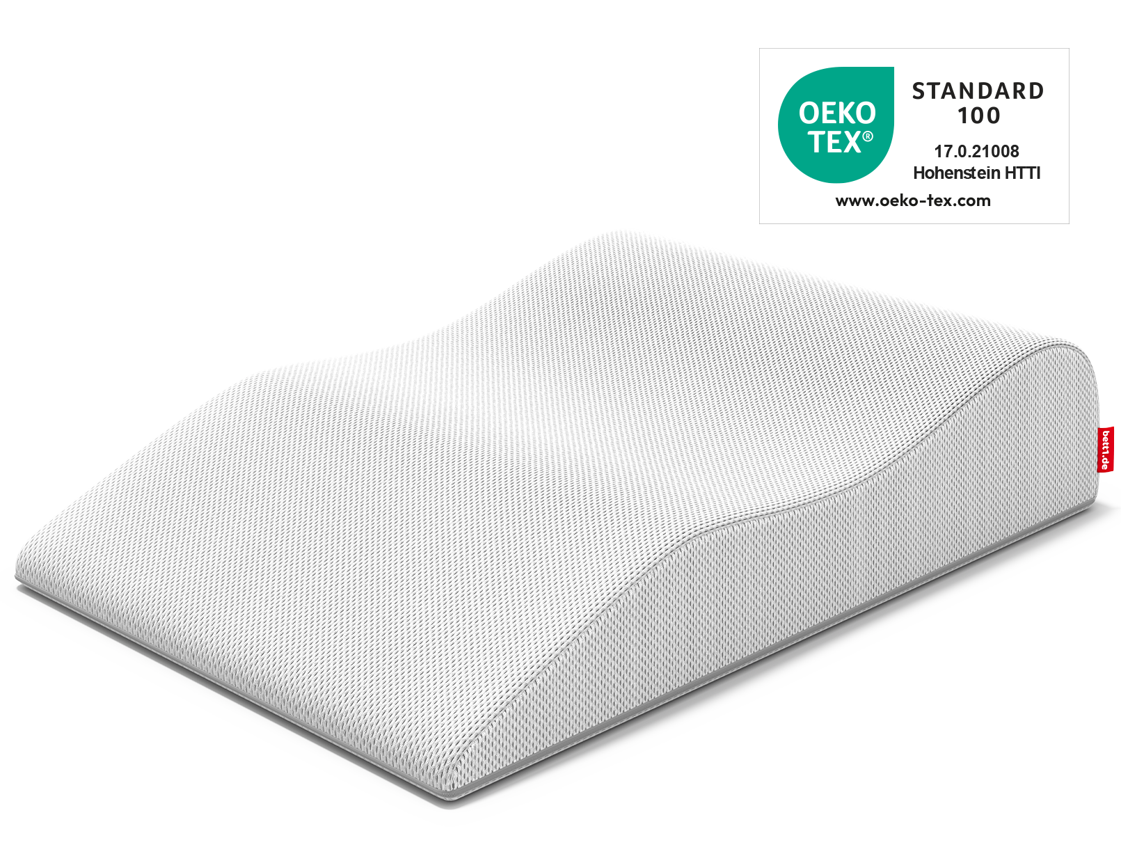 poduszka przeciwżylakowa. W prawym górnym rogu certyfikat Oeko Tex Standard 100.